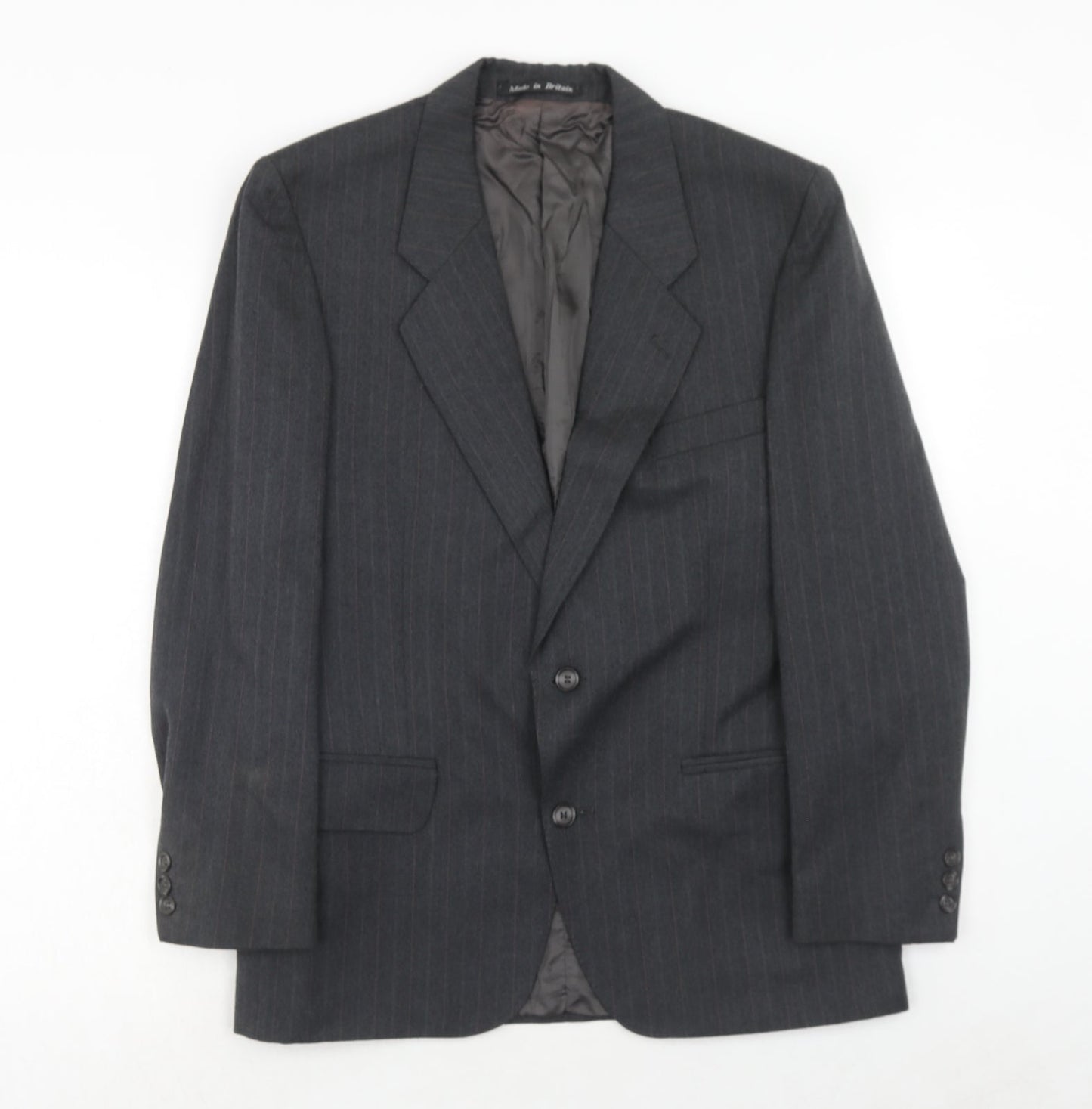 Chatsworth Mens Grey Striped Wool Jacket Suit Jacket Size 38 Regular