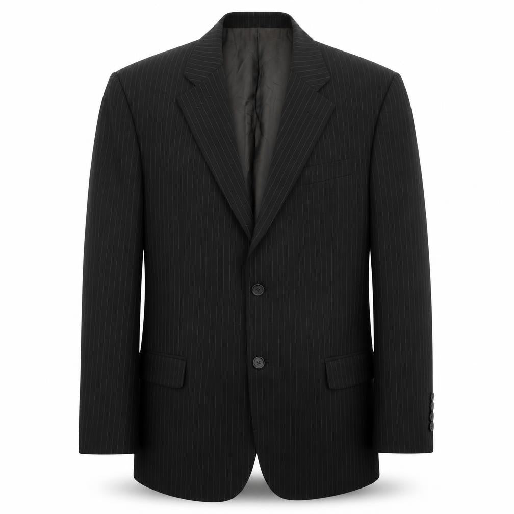 Taylor & Reece Mens Black Striped Polyester Jacket Suit Jacket Size 38 Regular