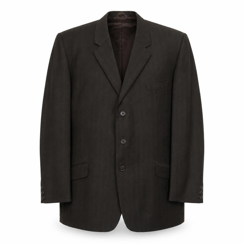 Stylanese Mens Brown Striped Wool Jacket Suit Jacket Size 42 Regular