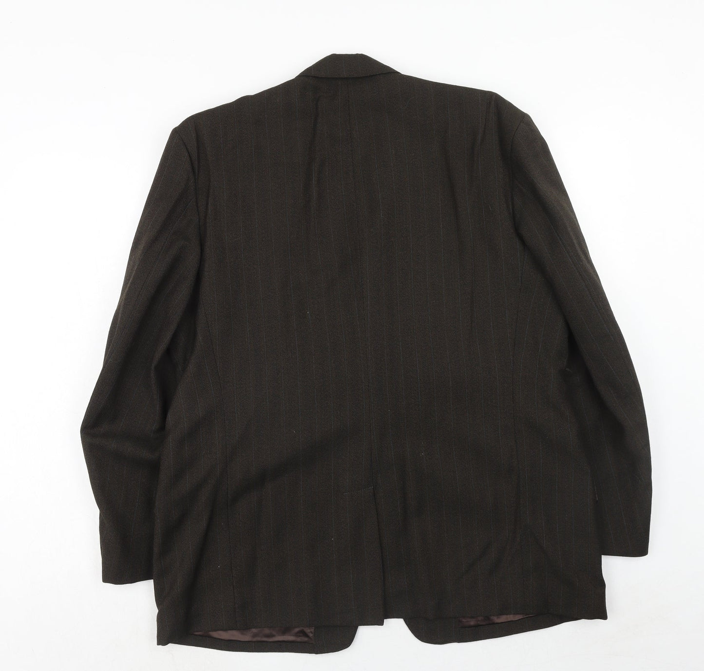 Stylanese Mens Brown Striped Wool Jacket Suit Jacket Size 42 Regular