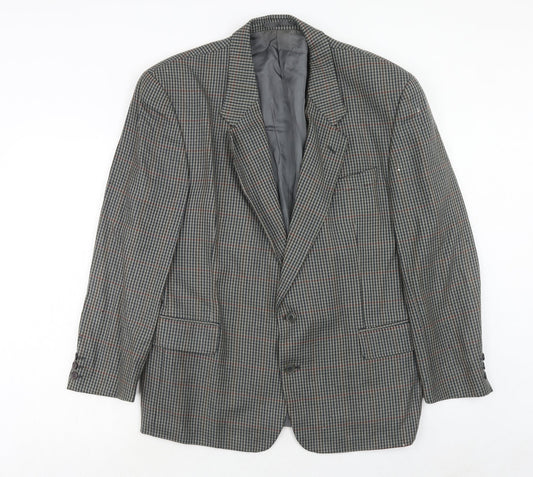 Burton Mens Grey Geometric Wool Jacket Suit Jacket Size 42 Regular