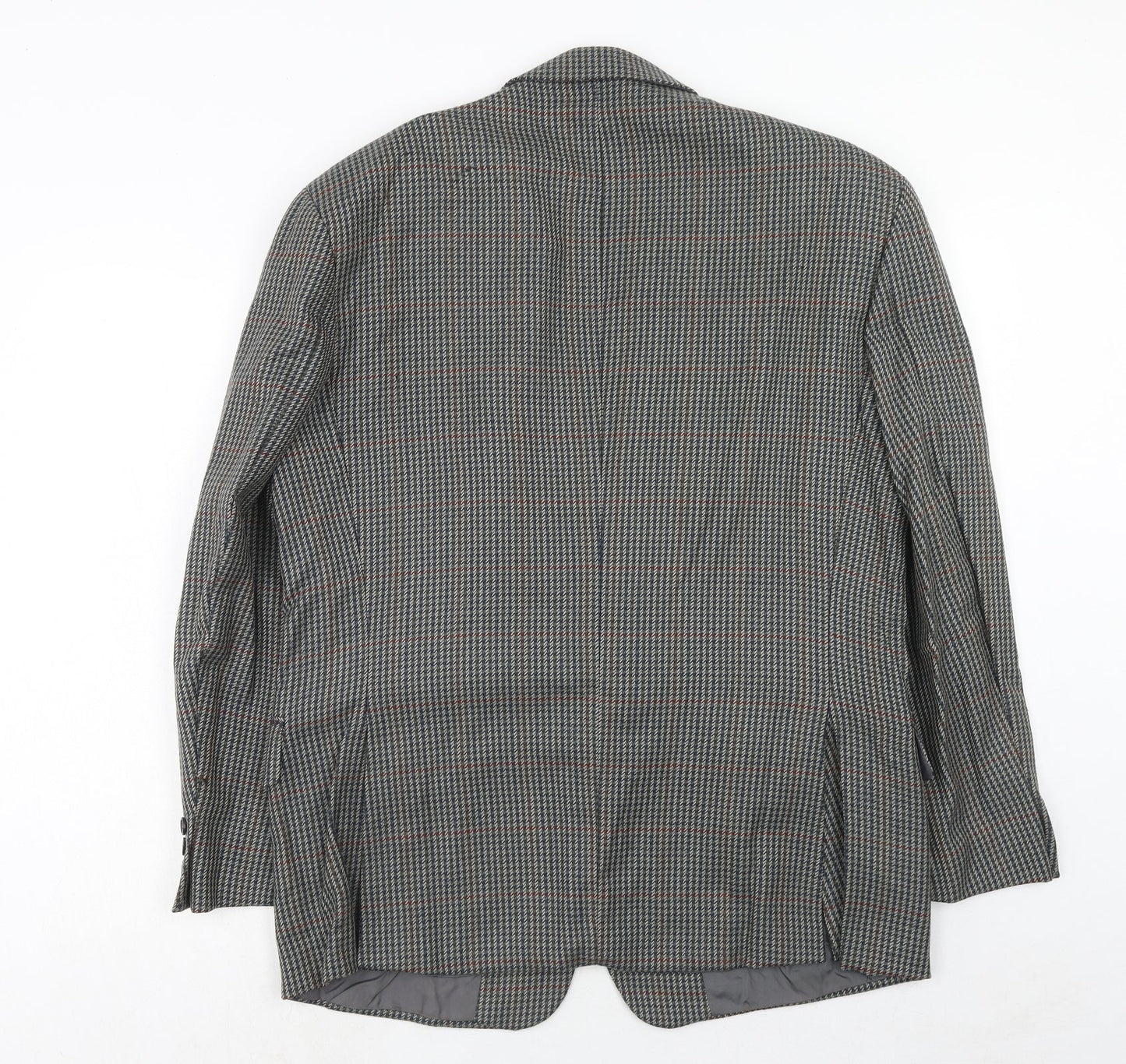 Burton Mens Grey Geometric Wool Jacket Suit Jacket Size 42 Regular