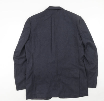 BHS Mens Blue Wool Jacket Suit Jacket Size 42 Regular