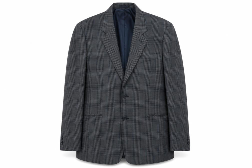 Berkertex Mens Blue Plaid Polyester Jacket Suit Jacket Size 42 Regular