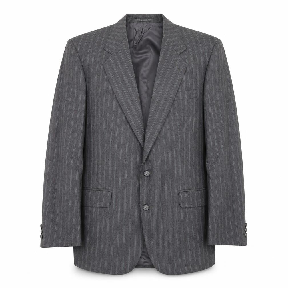 The Level Mens Grey Striped Wool Jacket Suit Jacket Size 42 Regular
