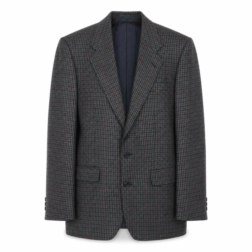 St.Michael Mens Grey Geometric Wool Jacket Blazer Size 38 Regular