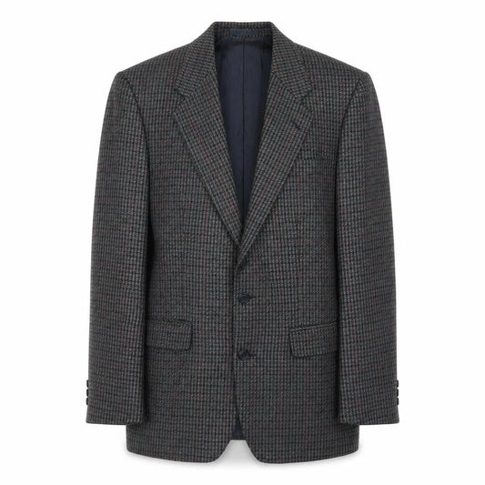 St.Michael Mens Grey Geometric Wool Jacket Blazer Size 38 Regular