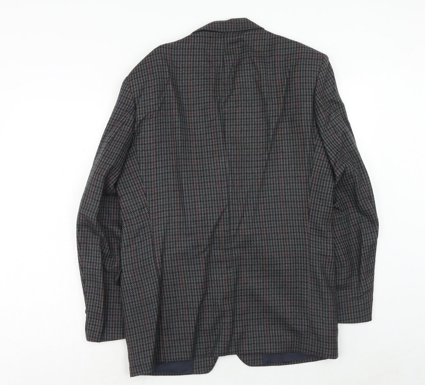 St.Michael Mens Grey Geometric Wool Jacket Blazer Size 38 Regular