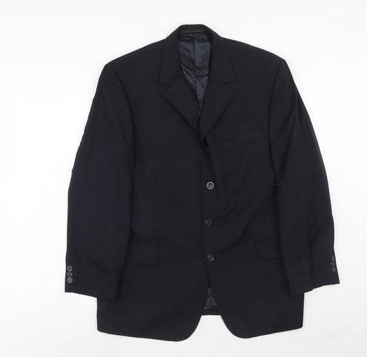 Tom english Mens Blue Polyester Jacket Suit Jacket Size 42 Regular