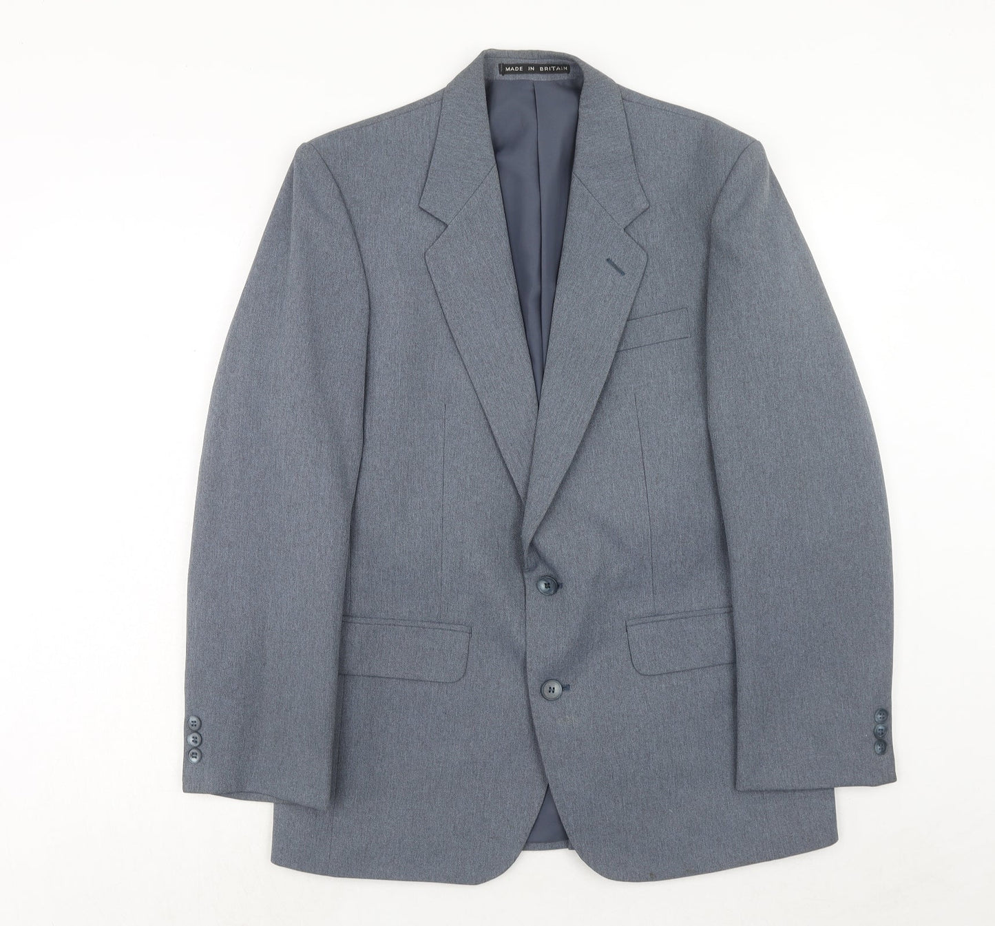 Greenwoods Mens Blue Polyester Jacket Suit Jacket Size 40 Regular