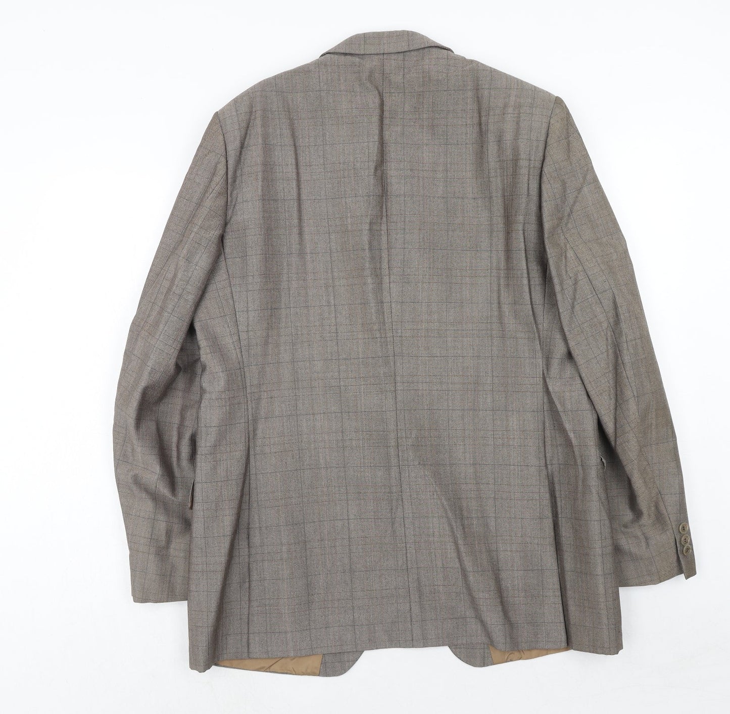 maenson Mens Brown Plaid Wool Jacket Blazer Size 40 Regular
