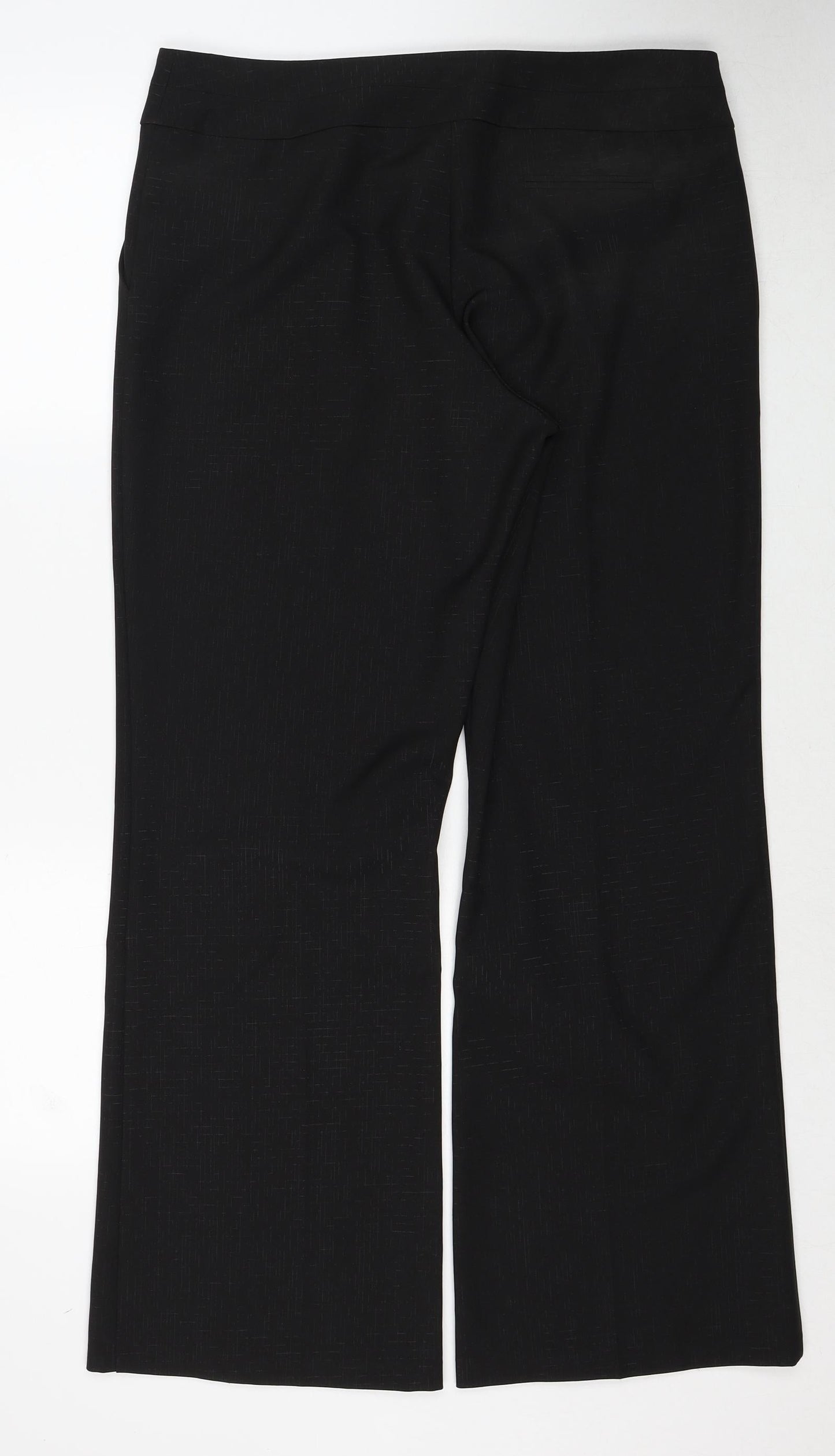 M&Co Womens Black Polyester Dress Pants Trousers Size 14 Regular Zip