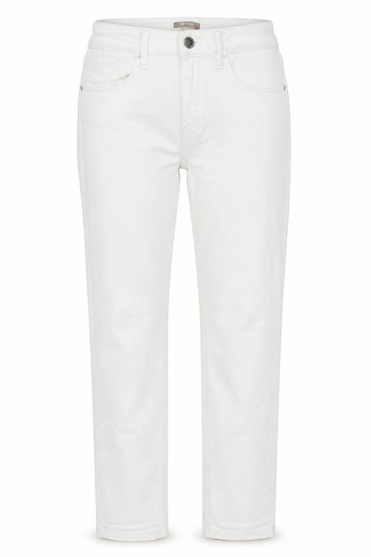 ORSAY Womens White Cotton Straight Jeans Size 6 Regular Zip