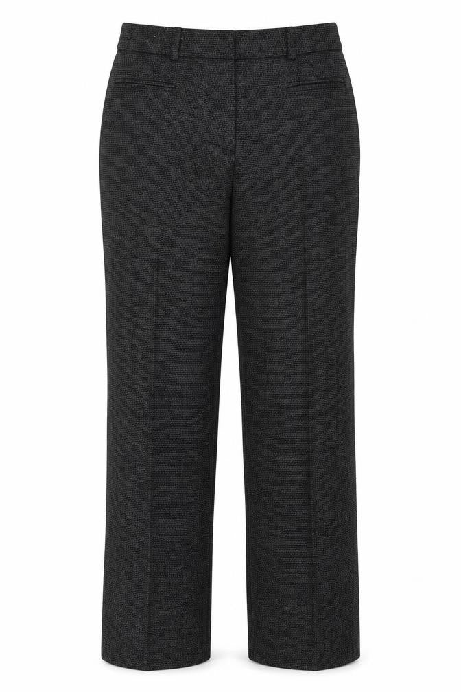 NEXT Womens Black Geometric Polyester Trousers Size 12 Regular Zip