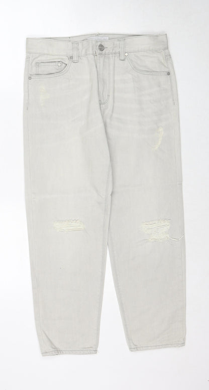 Waven Womens Grey Cotton Mom Jeans Size 8 Regular Zip