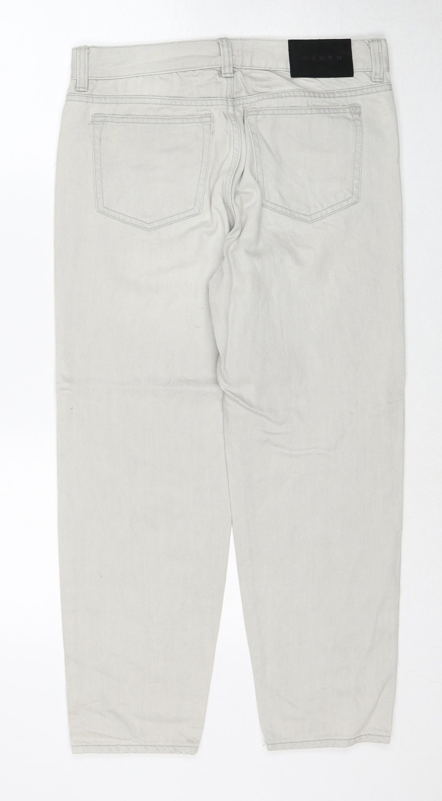 Waven Womens Grey Cotton Mom Jeans Size 8 Regular Zip