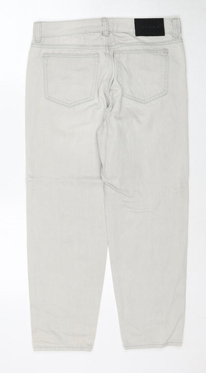 Waven Womens Grey Cotton Mom Jeans Size 8 Regular Zip