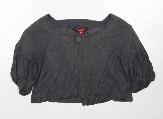 Monsoon Womens Grey Boat Neck Viscose Cardigan Jumper Size 12
