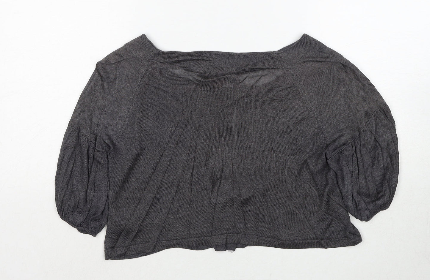 Monsoon Womens Grey Boat Neck Viscose Cardigan Jumper Size 12