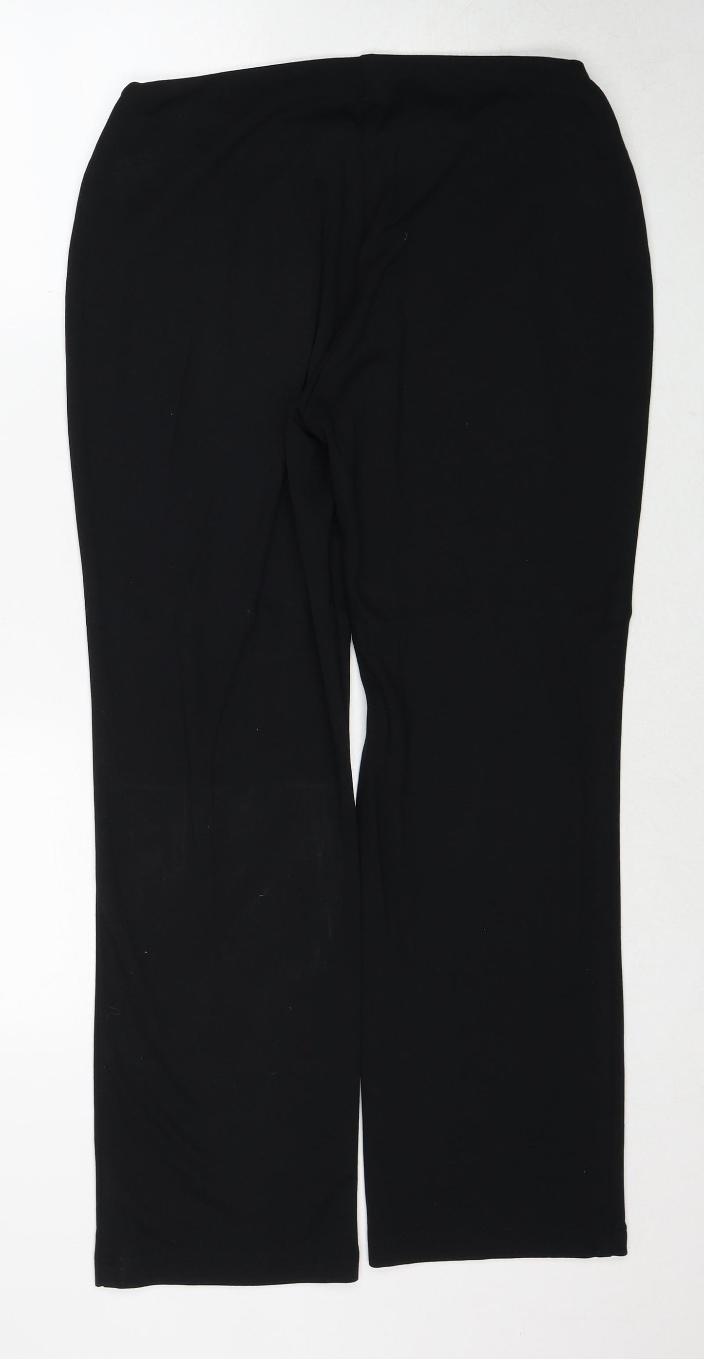 Marks and Spencer Womens Black Viscose Trousers Size 12 Regular