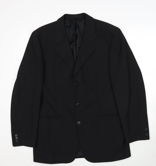 Copperstone Mens Black Polyester Jacket Suit Jacket Size 40 Regular