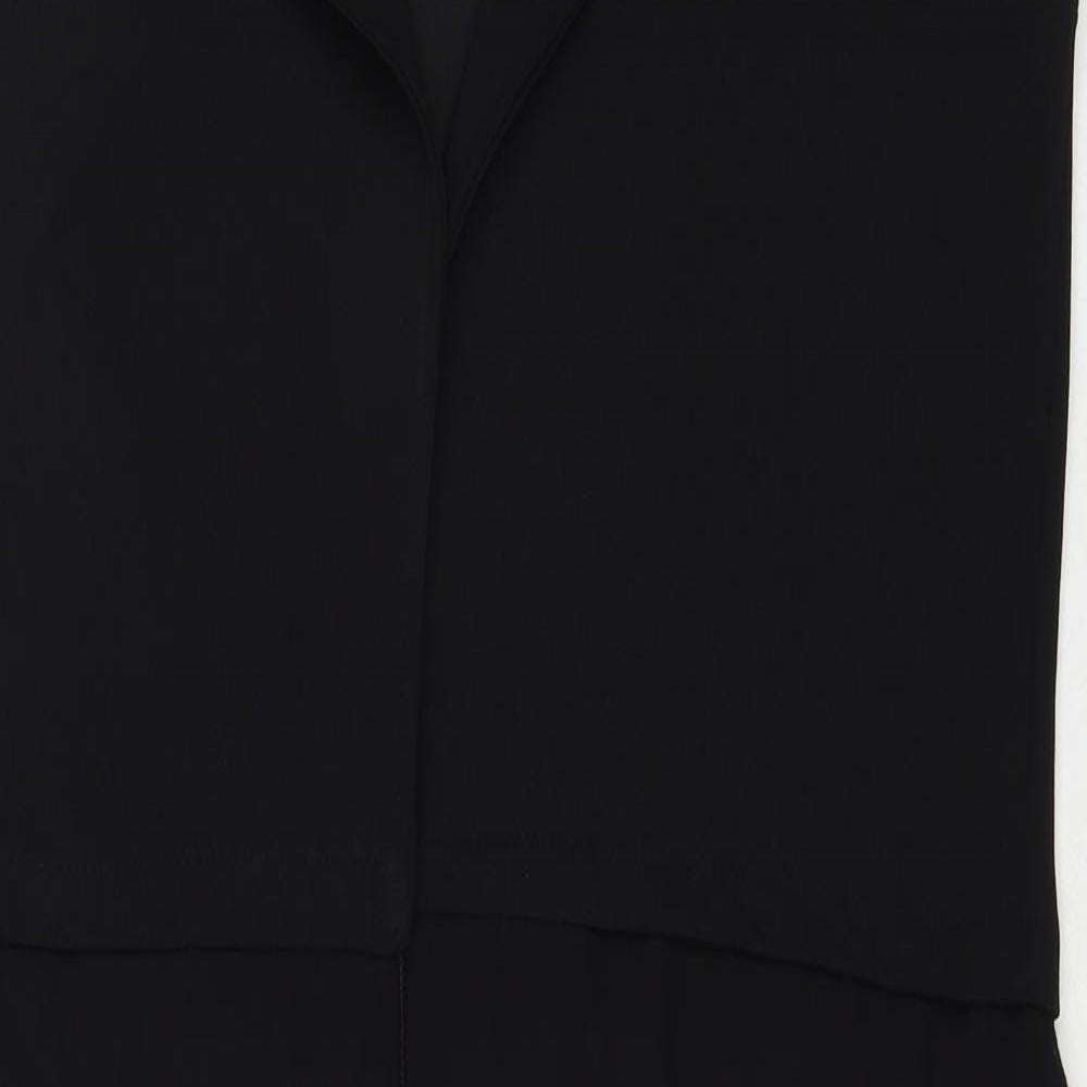 Boohoo Womens Black Polyester Basic Blouse Size M V-Neck