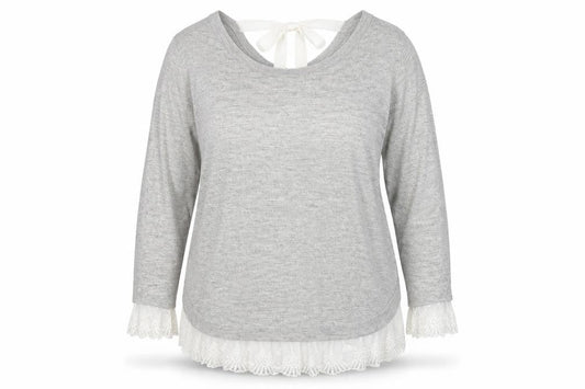 Divided by H&M Womens Grey Round Neck Acrylic Pullover Jumper Size 2XL - Shirt Insert