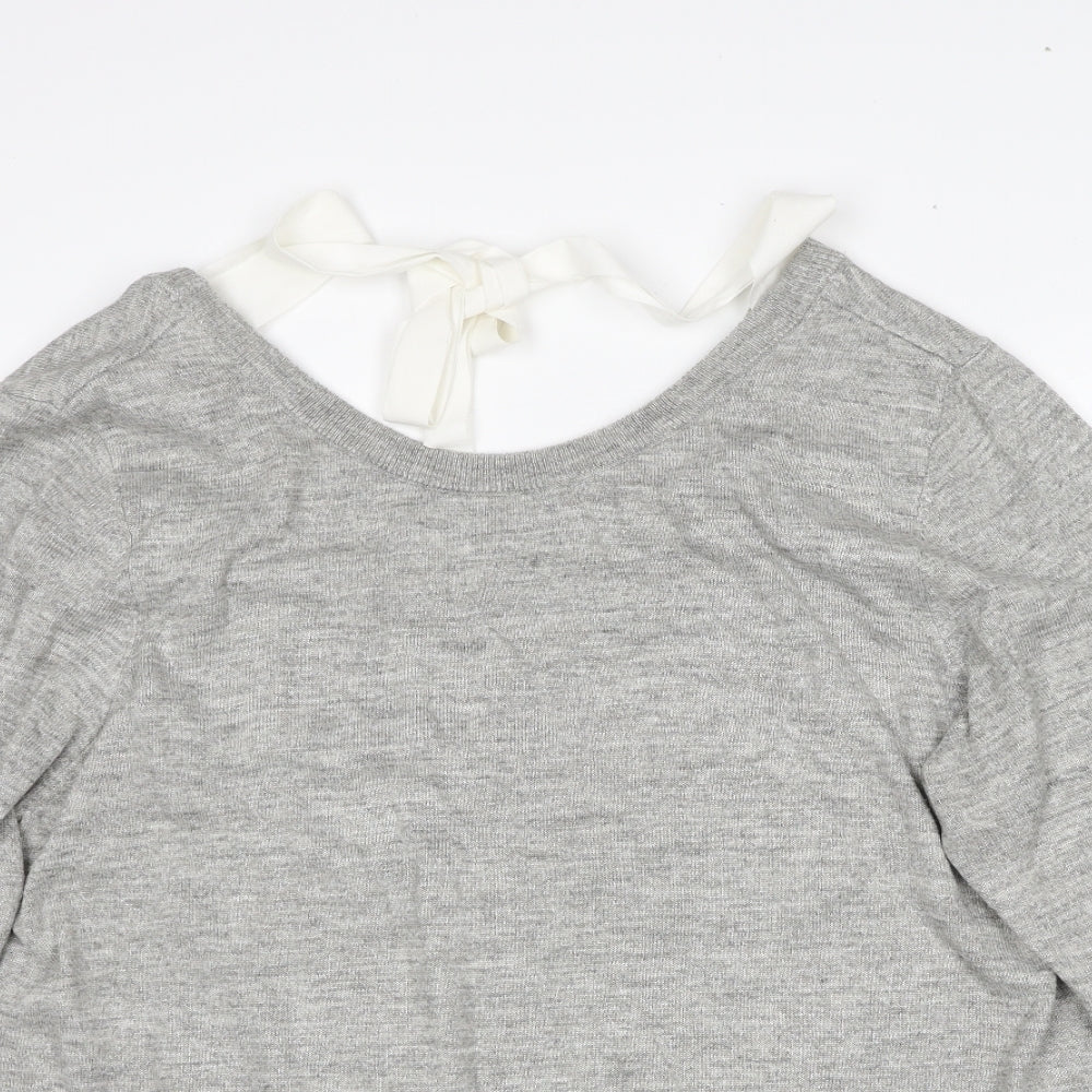 Divided by H&M Womens Grey Round Neck Acrylic Pullover Jumper Size 2XL - Shirt Insert