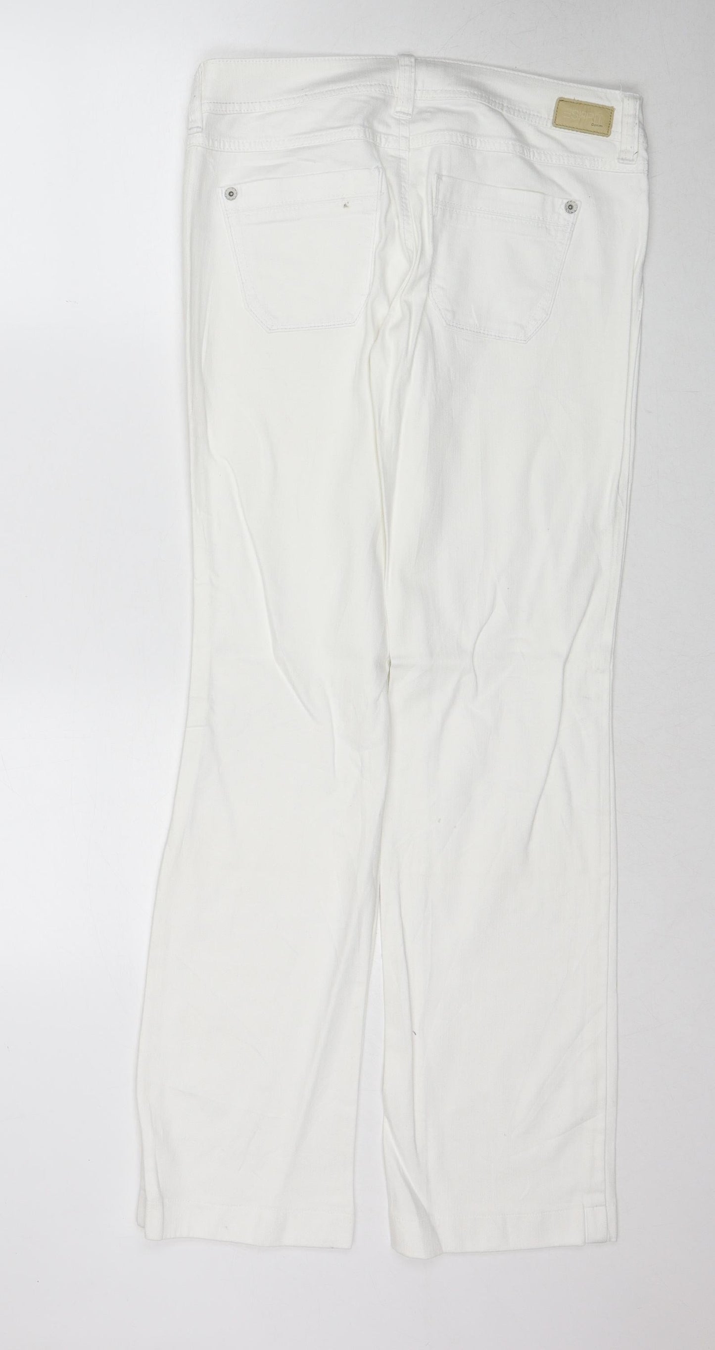 Esprit Womens White Cotton Straight Jeans Size 29 in L32 in Regular Zip