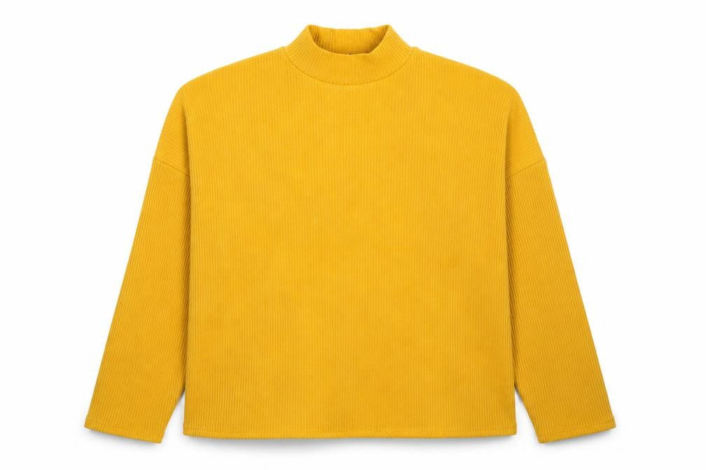 Divided by H&M Womens Yellow Mock Neck Polyester Pullover Jumper Size S
