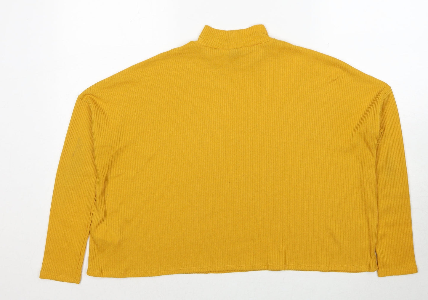 Divided by H&M Womens Yellow Mock Neck Polyester Pullover Jumper Size S