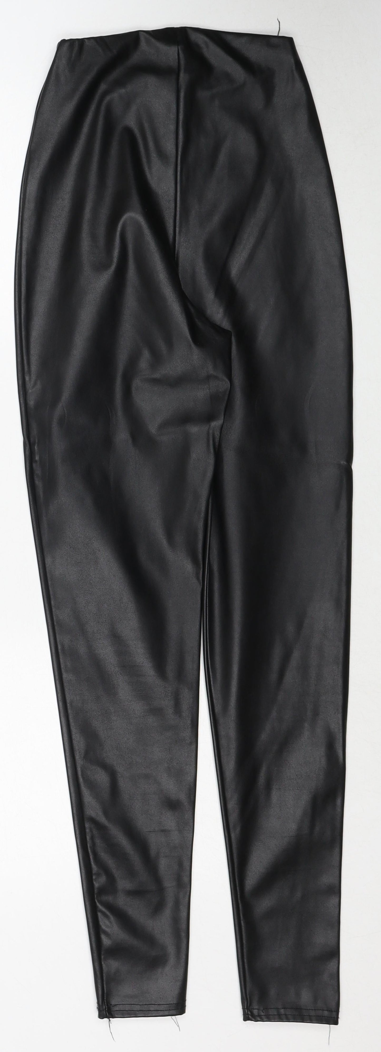 PRETTYLITTLETHING Womens Black Polyester Chino Leggings Size 4