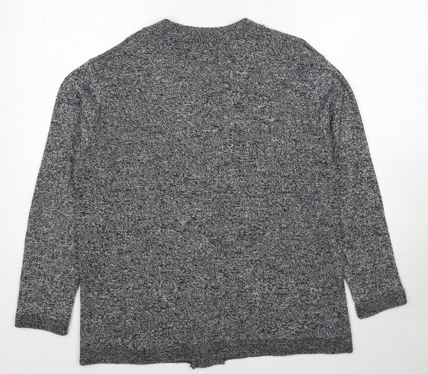 Monique Womens Grey V-Neck Polyester Cardigan Jumper Size M - Size M/L