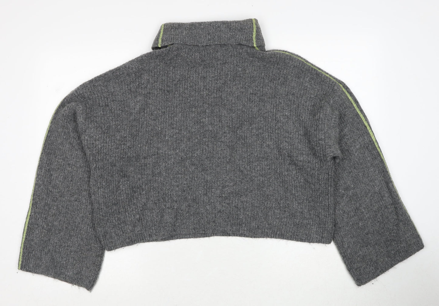Topshop Womens Grey Roll Neck Acrylic Pullover Jumper Size 10