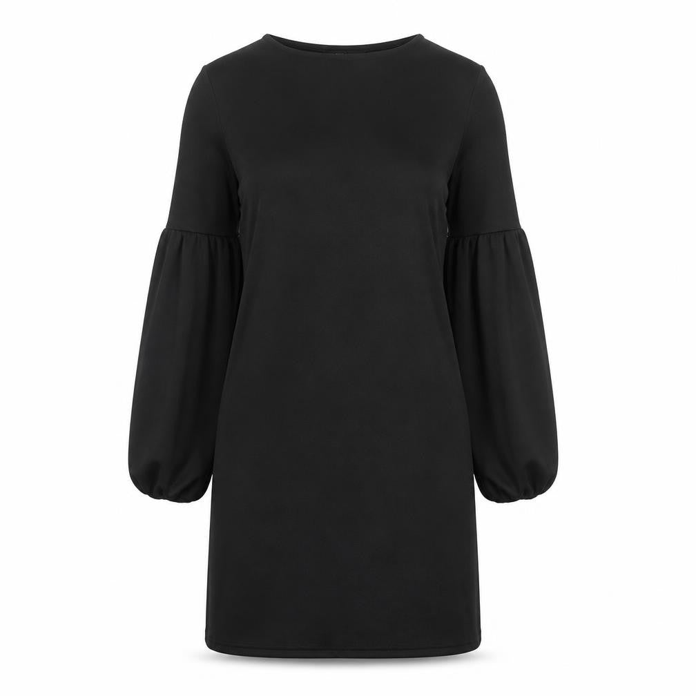 New Look Womens Black Polyester Jumper Dress Size 8 Round Neck Pullover
