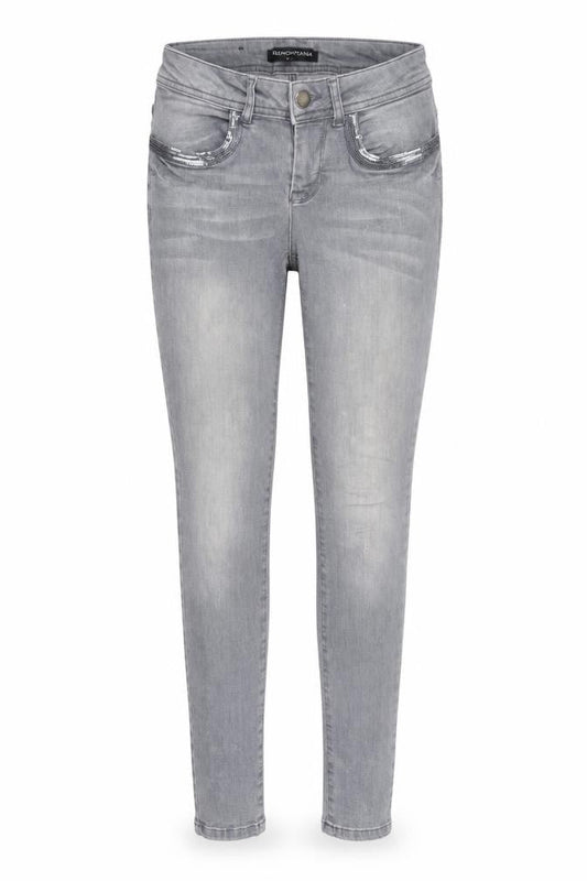 Tramontana Womens Grey Cotton Skinny Jeans Size 6 L32 in Regular Button