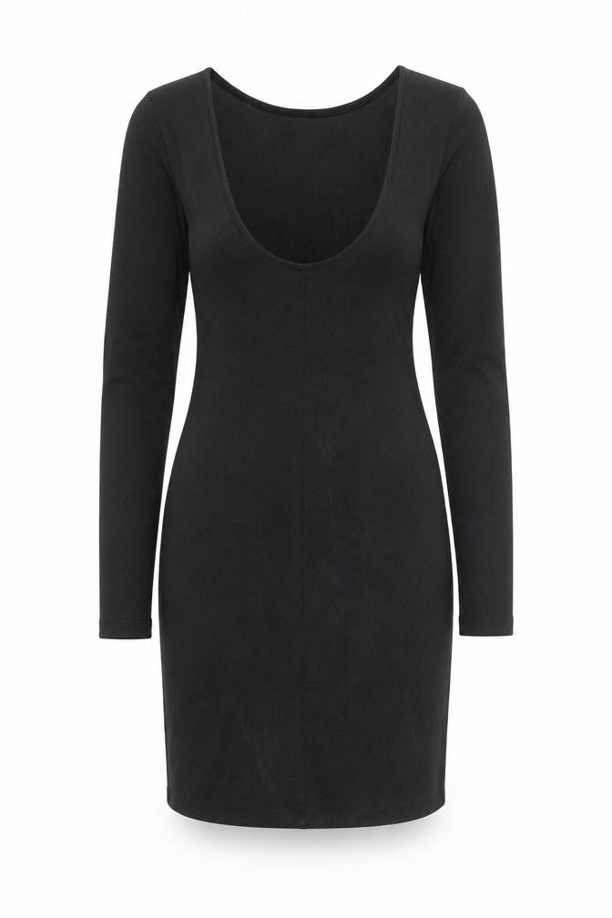 H&M Womens Black Polyester Bodycon Size 6 Scoop Neck Pullover