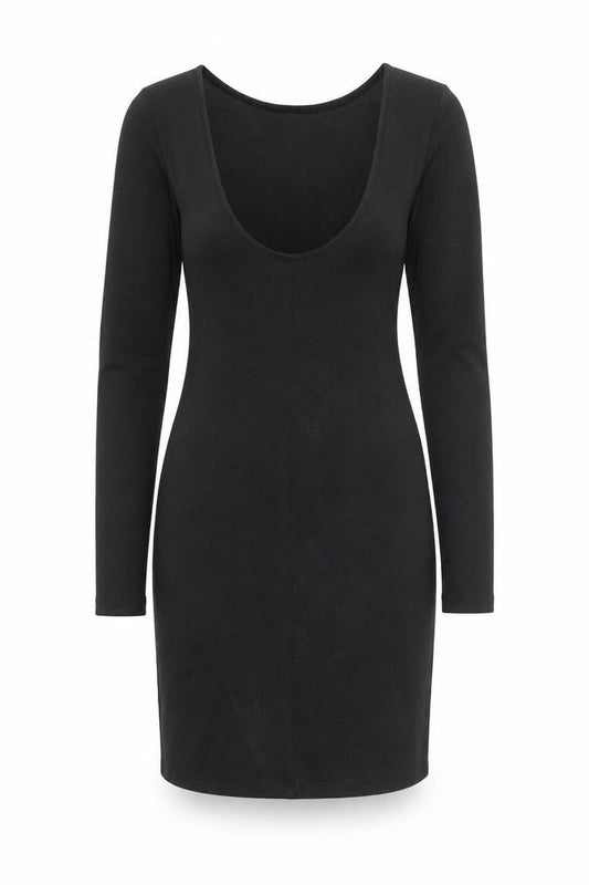 H&M Womens Black Polyester Bodycon Size 6 Scoop Neck Pullover