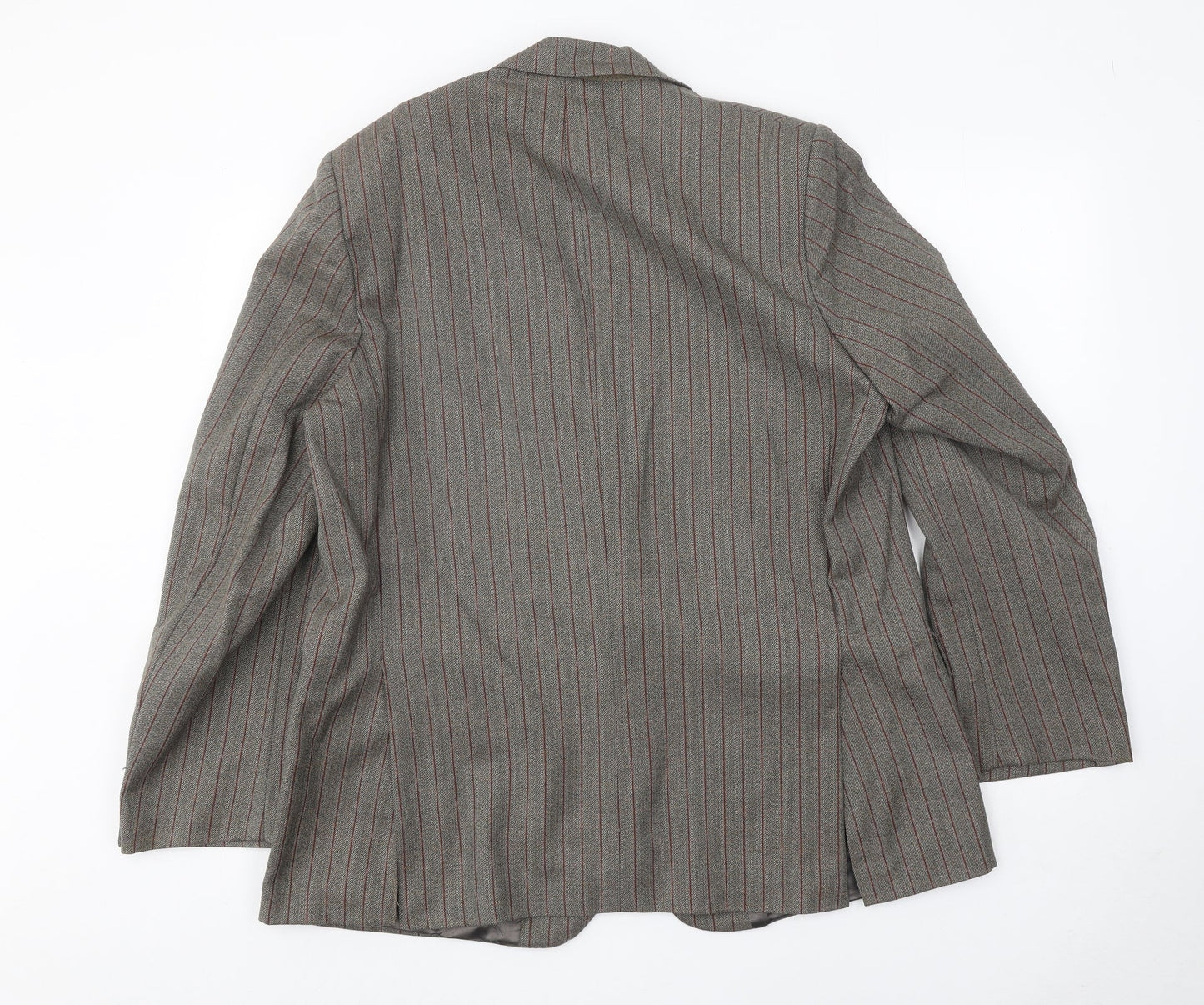 Keith Mallison Mens Grey Striped Wool Jacket Suit Jacket Size 40 Regular