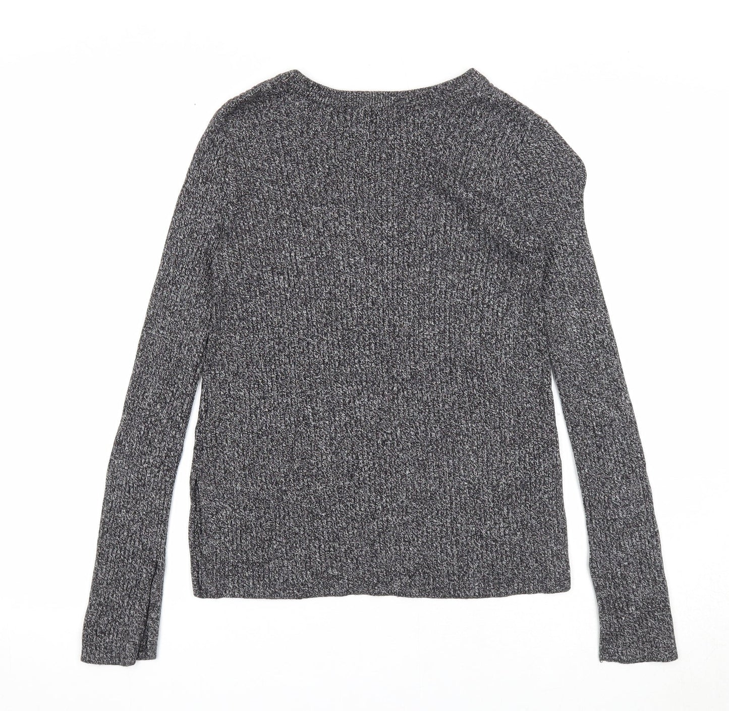 H&M Womens Black Round Neck Cotton Pullover Jumper Size XS