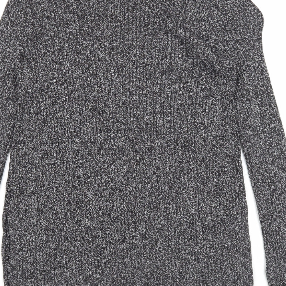 H&M Womens Black Round Neck Cotton Pullover Jumper Size XS