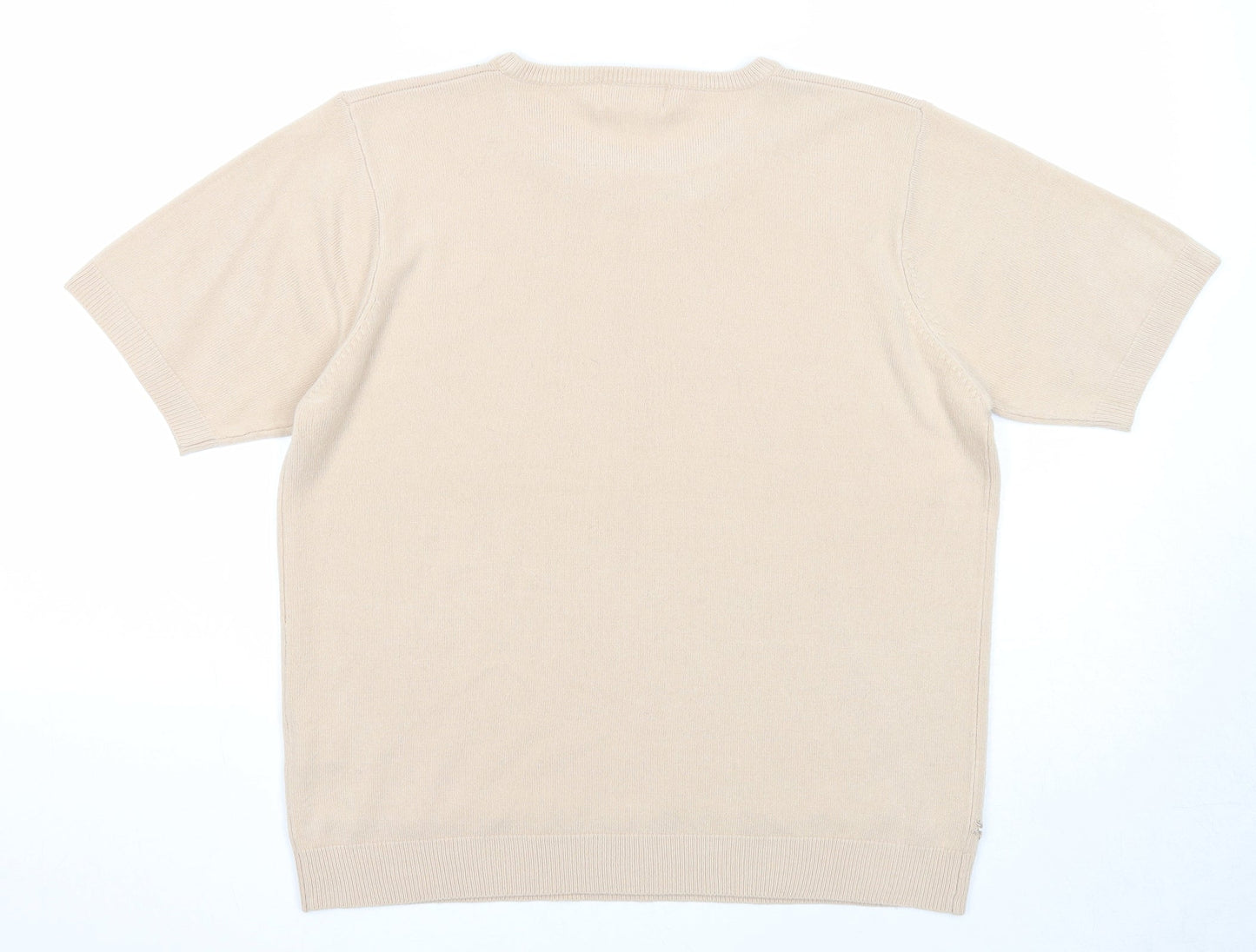 Bonmarché Womens Beige Round Neck Acrylic Pullover Jumper Size L