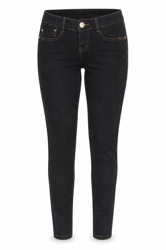 Cindy H Womens Black Cotton Skinny Jeans Size 8 Regular Zip