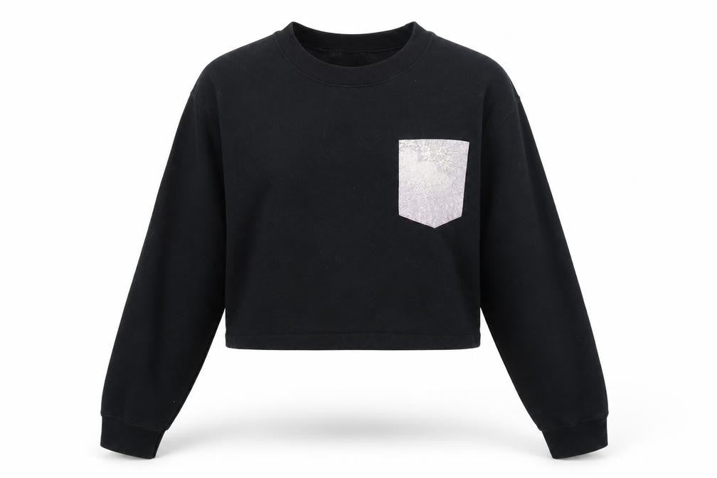 Blitz R Womens Black Cotton Pullover Sweatshirt Size S Pullover