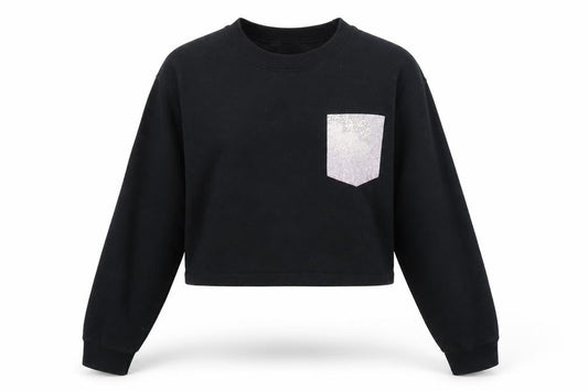 Blitz R Womens Black Cotton Pullover Sweatshirt Size S Pullover