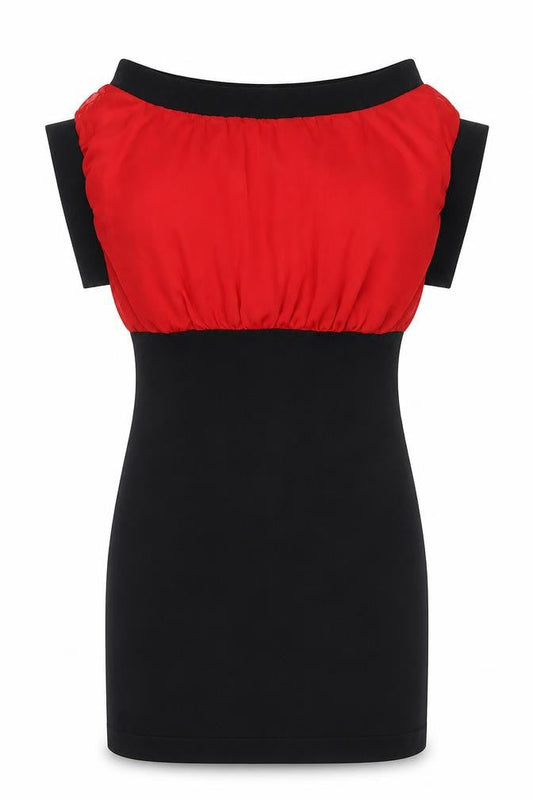Quantum Womens Black Colourblock Polyester A-Line Size 8 Boat Neck Pullover