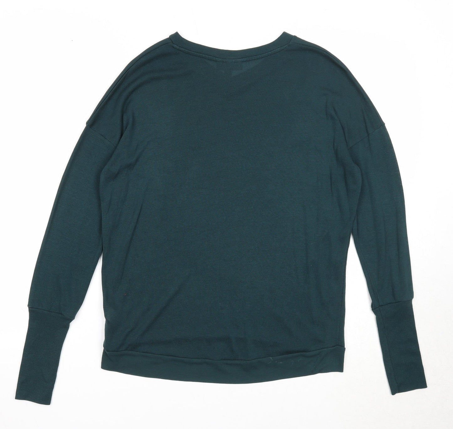 Topshop Womens Green V-Neck Polyester Pullover Jumper Size 6