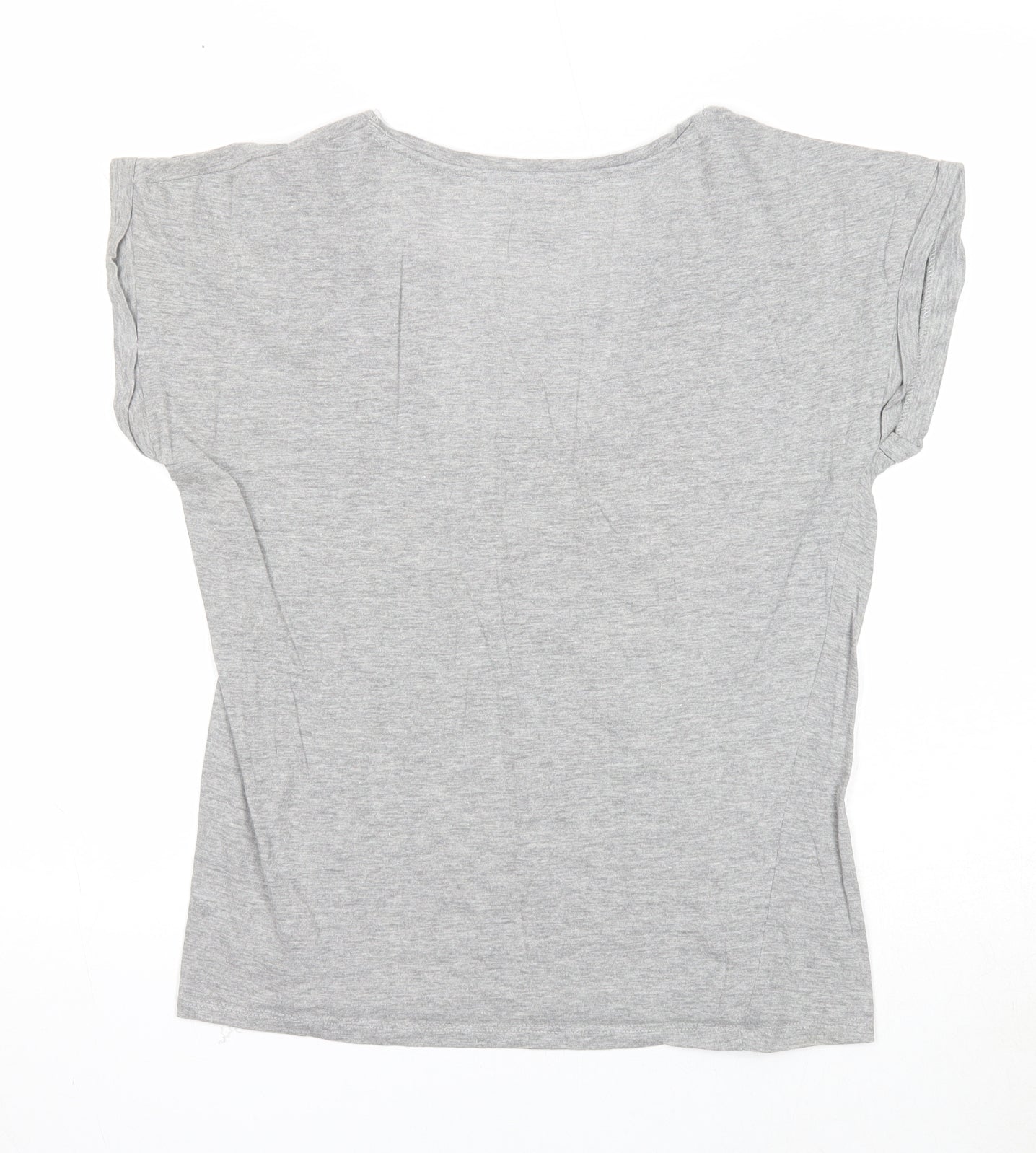 Gat Rimon Womens Grey Cotton Basic T-Shirt One Size Round Neck - I Believe I Can Fly