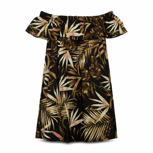 Studio Womens Black Floral Viscose A-Line Size 12 Off the Shoulder Pullover