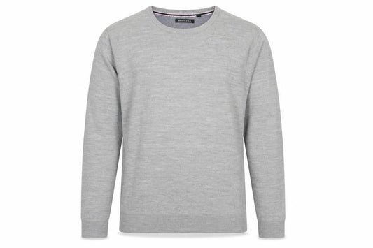 Brave Soul Mens Grey Round Neck Acrylic Pullover Jumper Size XL Long Sleeve